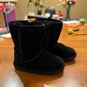 BearPaw Kids Black Boots - very good condition